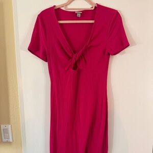 Hot pink midi dress